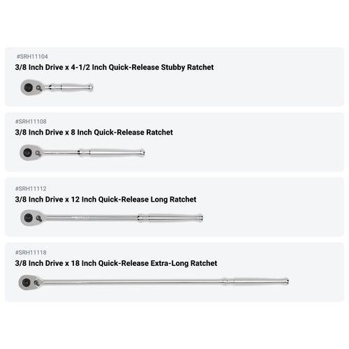 Main product image of 3/8" Drive Quick-Release Ratchet, L-Handle, and Breaker Bar Set (10-Piece)
