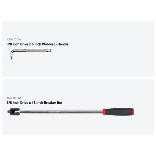 Main product image of 3/8" Drive Quick-Release Comfort Grip Ratchet, L-Handle, and Breaker Bar Set (10-Piece)