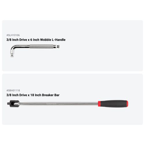 Main product image of 3/8" Drive Comfort Grip Ratchet, L-Handle, and Breaker Bar Set (10-Piece)