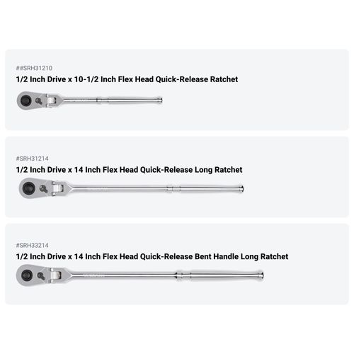Main product image of 1/2" Drive Quick-Release Ratchet, L-Handle, and Breaker Bar Set (9-Piece)