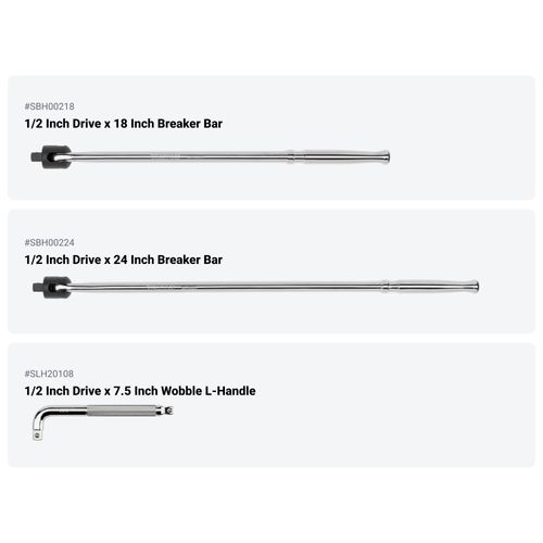 Main product image of 1/2" Drive Quick-Release Ratchet, L-Handle, and Breaker Bar Set (9-Piece)
