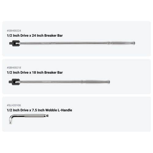 Main product image of 1/2" Drive Ratchet, L-Handle, and Breaker Bar Set (9-Piece)