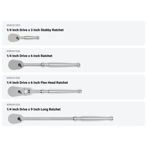 Main product image of 1/4, 3/8, 1/2" Drive Ratchet and Breaker Bar Set (15-Piece)