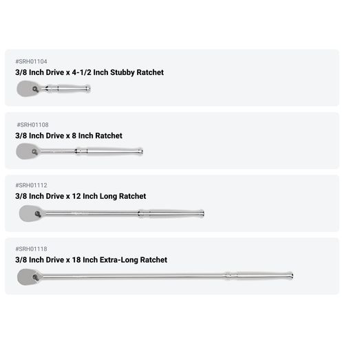 Main product image of 1/4, 3/8, 1/2" Drive Ratchet and Breaker Bar Set (15-Piece)