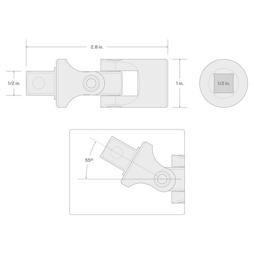 Main product image of 1/2" Drive Universal Joint