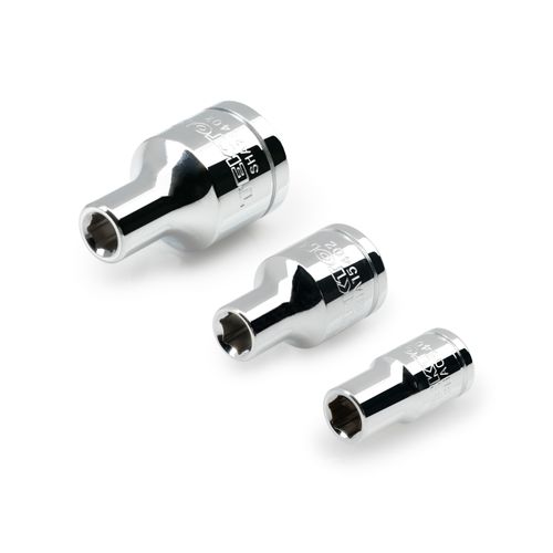 Main product image of 1/4, 3/8, 1/2" Drive Magnetic Hex Bit Holder Socket Set (3-Piece)