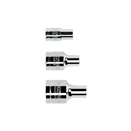 Main product image of 1/4, 3/8, 1/2" Drive Magnetic Hex Bit Holder Socket Set (3-Piece)