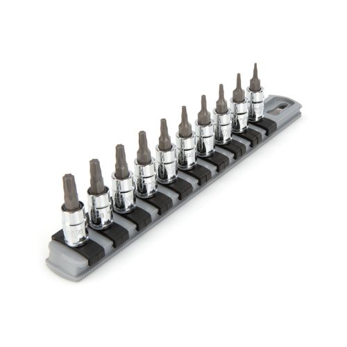 Main product image of 1/4" Drive Torx Bit Socket Set with Rail, 10-Piece (T6-T30)