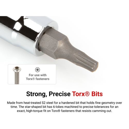 Main product image of 1/4" Drive Torx Bit Socket Set with Rail, 10-Piece (T6-T30)