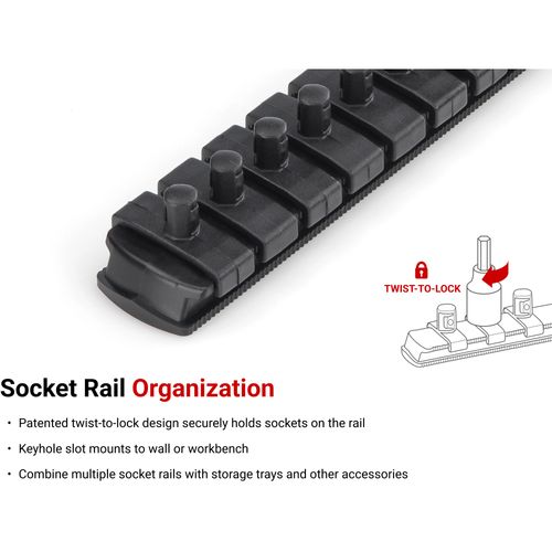 Main product image of 1/4 in Drive Hex Bit Socket Set with Rail, 10-Piece (5/64-5/16 in)