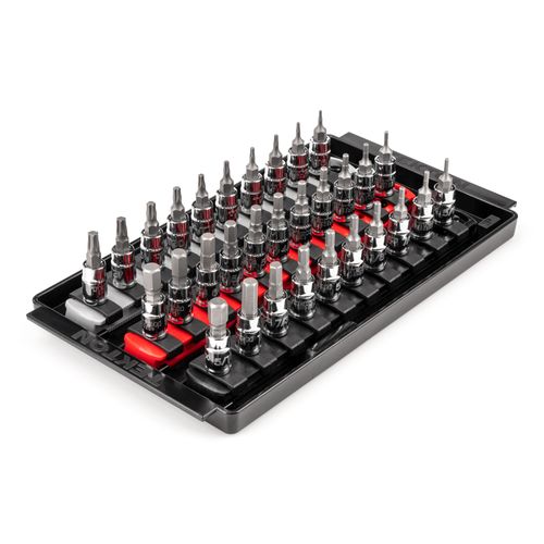 Main product image of 1/4" Drive Hex/Torx Bit Socket Set with Rails, 31-Piece (5/64-5/16", 2-8mm, T6-T30)