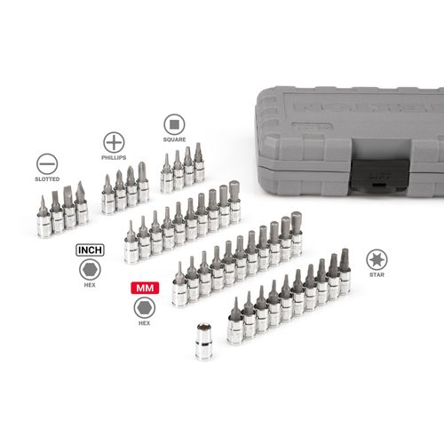 Main product image of 1/4" Drive Hex, Torx, Phillips, Slotted, Square Bit Socket Set (44-Piece)