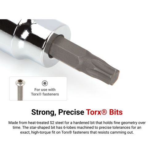 Main product image of 3/8" Drive Torx Bit Socket Set with Rail, 12-Piece (T10-T60)
