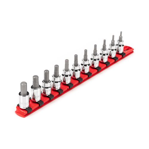Main product image of 3/8" Drive Hex Bit Socket Set with Rail, 11-Piece (3-10mm)