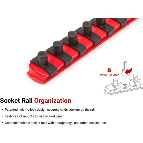 Main product image of 3/8" Drive Hex Bit Socket Set with Rail, 11-Piece (3-10mm)