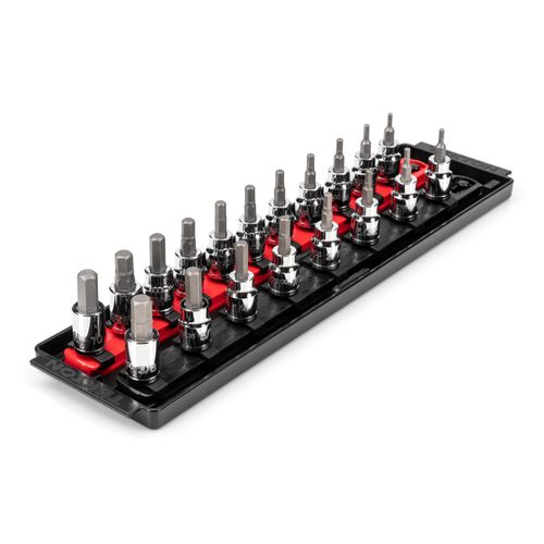 Main product image of 3/8 in Drive Hex Bit Socket Set with Rails, 19-Piece (1/8-3/8", 3-10mm)
