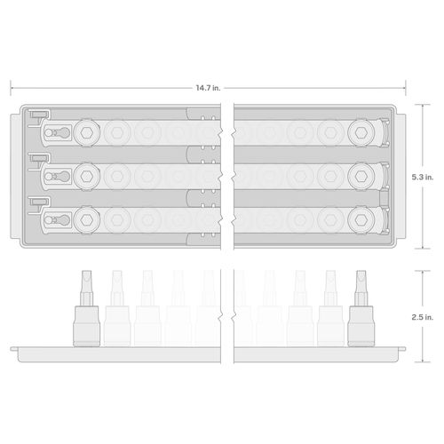 Main product image of 3/8" Drive Hex/Torx Bit Socket Set with Rails, 31-Piece (1/8-3/8", 3-10mm, T10-T60)