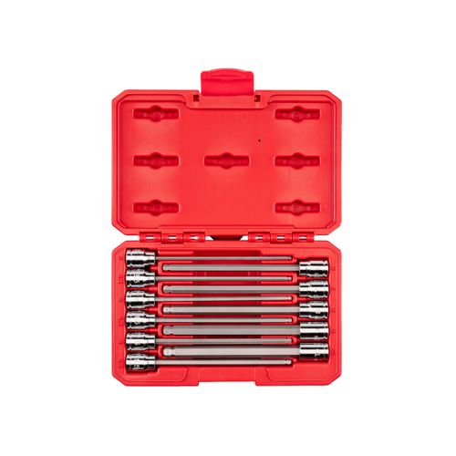 Main product image of 3/8" Drive Long Ball End Hex Bit Socket Set with Case, 11 Pieces (3 - 10 mm)