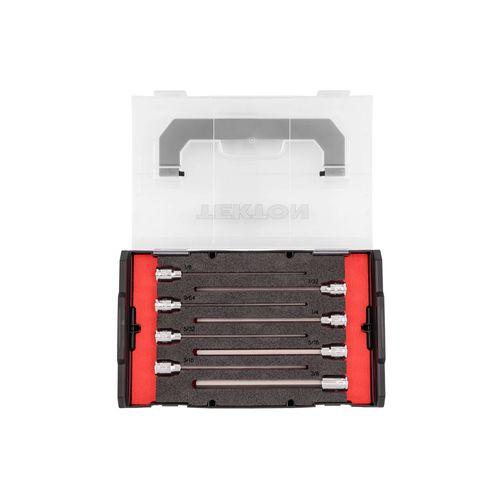 Main product image of 3/8" Drive Long Hex Bit Socket Set w/ Mini Stacking Tool Box, 8-Piece (1/8"- 3/8")