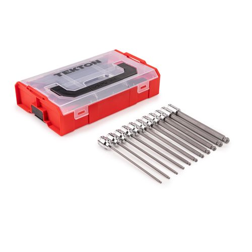 Main product image of 3/8" Drive Long Ball End Hex Bit Socket Set w/ Mini Stacking Tool Box, 11-Piece (3 - 10mm)
