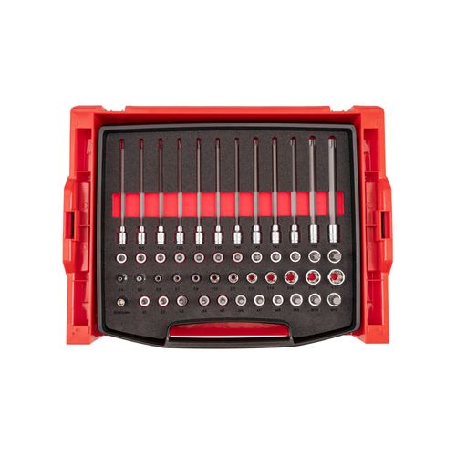 Main product image of 3/8" Drive Standard and Long Bit Socket Set w/ Open Top Drawer and Rack (48-Piece)