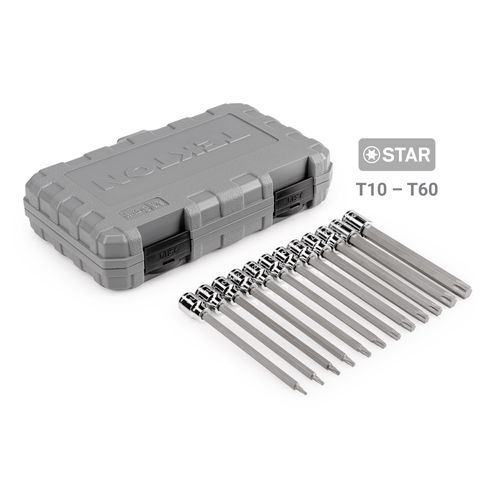 Main product image of 3/8" Drive Long Hex and Torx Bit Socket Set, 31-Piece (1/8-3/8", 3-10mm, T10-T60)