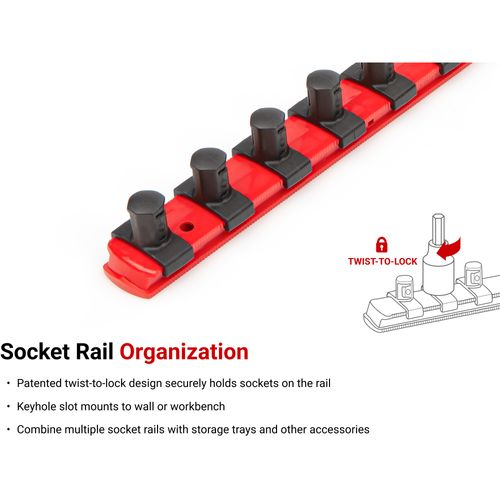 Main product image of 1/2" Drive Hex Bit Socket Set with Rail, 14-Piece (6-19mm)