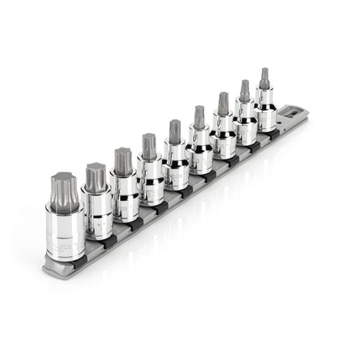 Main product image of 1/2" Drive Torx Bit Socket Set with Rail, 9-Piece (T30-T80)