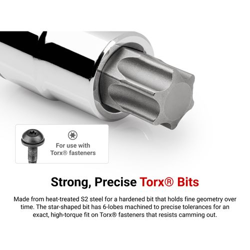 Main product image of 1/2" Drive Torx Bit Socket Set with Rail, 9-Piece (T30-T80)