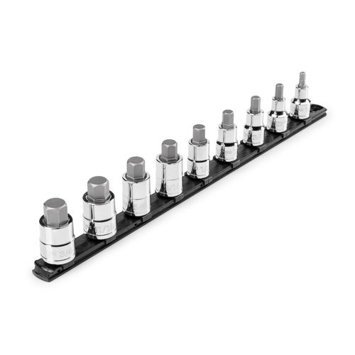 Main product image of 1/2" Drive Hex Bit Socket Set with Rail, 9-Piece (1/4-3/4")