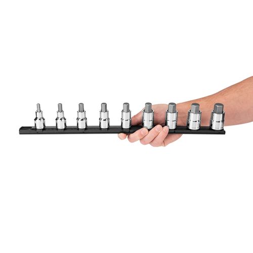 Main product image of 1/2" Drive Hex Bit Socket Set with Rail, 9-Piece (1/4-3/4")