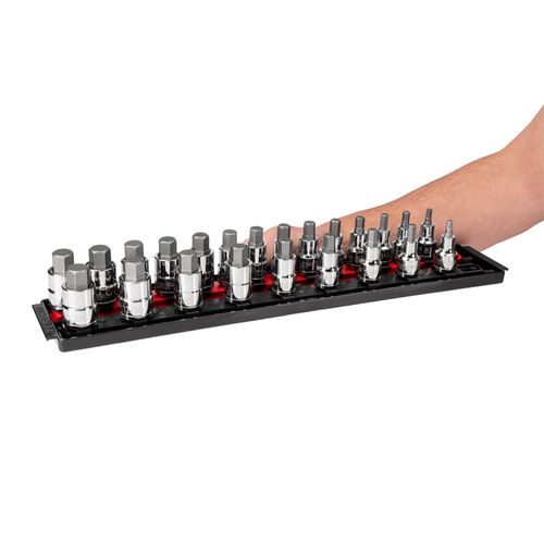 Main product image of 1/2" Drive Hex Bit Socket Set with Rails and Tray, 23-Piece (1/4-3/4", 6-19 mm)