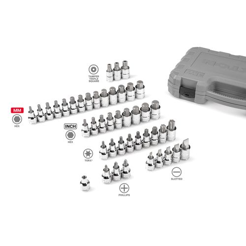 Main product image of 1/2" Drive Hex, Torx, TR Triple Square, Phillips, Slotted Bit Socket Set (44-Piece)