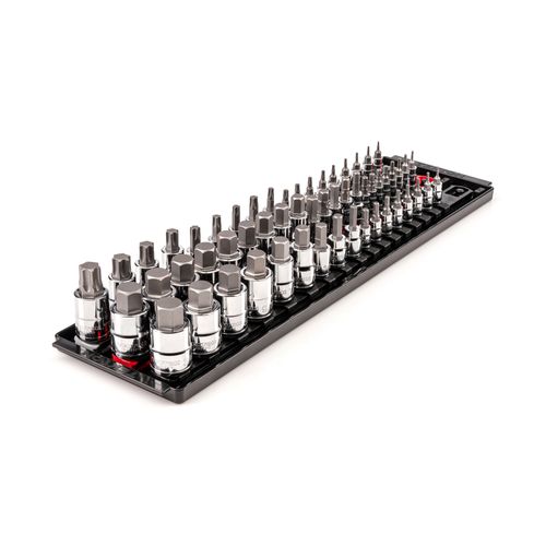 Main product image of 1/4", 3/8", 1/2" Drive Hex and Torx Bit Socket Set w/ Rails, 57-Piece (5/64"- 3/4", 2 - 19mm, T6 - T80)