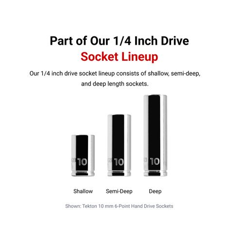 Main product image of 1/4" Drive x 11/32" Semi-Deep 6-Point Socket