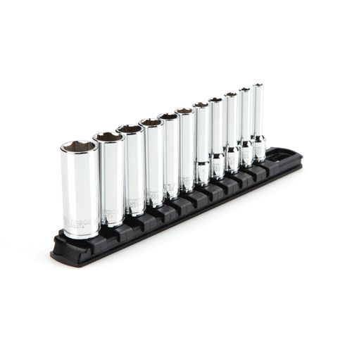 Main product image of 1/4" Drive Deep 6-Point Socket Set with Rail, 11-Piece (5/32-9/16")