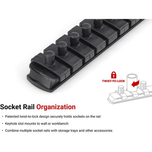 Main product image of 1/4" Drive Deep 12-Point Socket Set with Rail, 11-Piece (5/32-9/16")