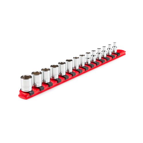 Main product image of 1/4" Drive 6-Point Socket Set with Rail, 14-Piece (4-15mm)