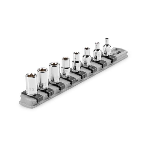 Main product image of 1/4" Drive External Star Socket Set with Rail, 8 Pieces (E4 - E12)