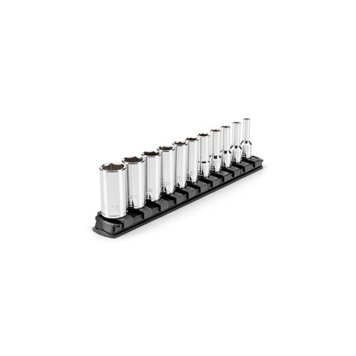 Main product image of 1/4" Drive Semi-Deep 6-Point Socket Set w/ Rail, 11-Piece (5/32"- 9/16")