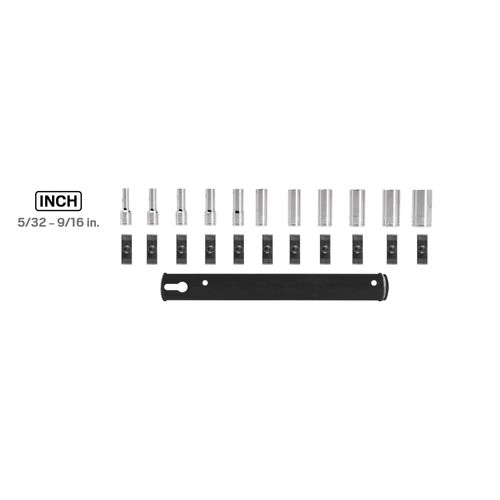 Main product image of 1/4" Drive Semi-Deep 6-Point Socket Set w/ Rail, 11-Piece (5/32"- 9/16")