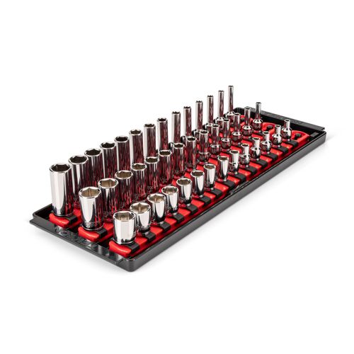 Main product image of 1/4" Drive Shallow, Semi-Deep, and Deep 6-Point Socket Set w/ Rails and Trays, 42-Piece (4 - 15mm)