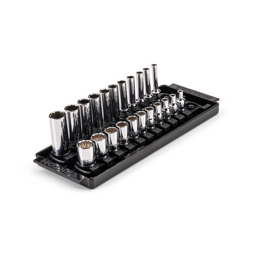 Main product image of 1/4" Drive 12-Point Socket Set with Rails, 22-Piece (5/32-9/16")