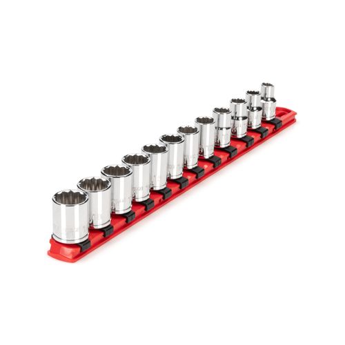 Main product image of 3/8" Drive 12-Point Socket Set with Rail, 12-Piece (8-19mm)