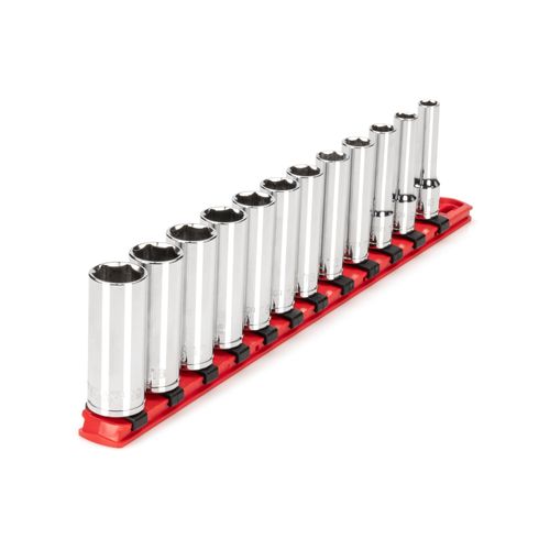 Main product image of 3/8" Drive Deep 6-Point Socket Set with Rail, 12-Piece (8-19mm)