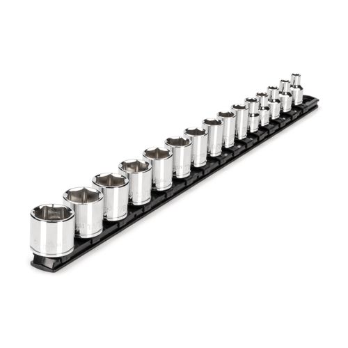 Main product image of 3/8" Drive 6-Point Socket Set with Rail, 15-Piece (1/4-1")