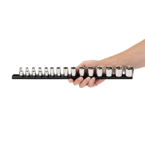 Main product image of 3/8" Drive 6-Point Socket Set with Rail, 15-Piece (1/4-1")