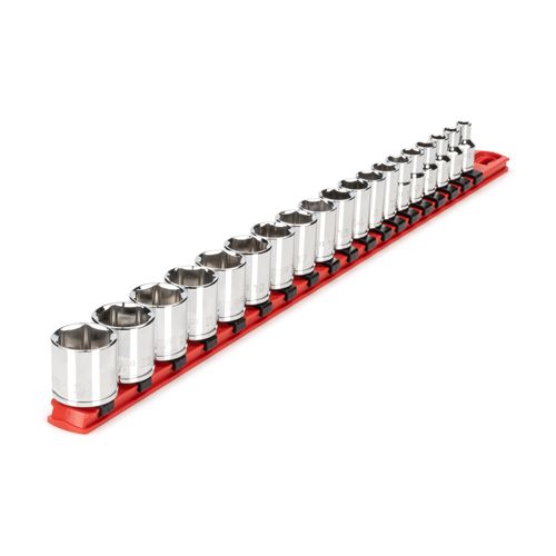 Main product image of 3/8" Drive 6-Point Socket Set with Rail, 19-Piece (6-24mm)