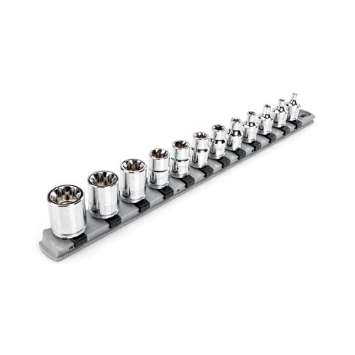 Main product image of 3/8" Drive External Star Socket Set with Rail, 12-Piece (E4-E20)