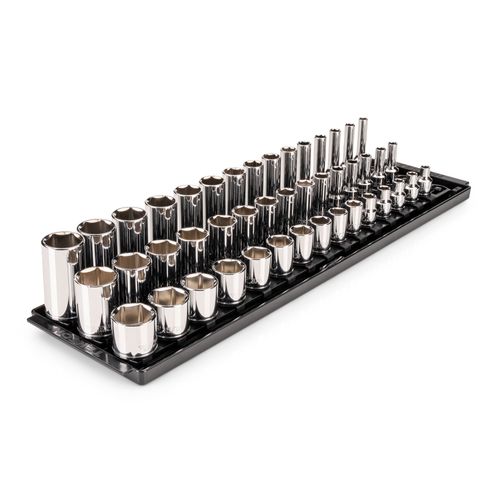 Main product image of 3/8" Drive Shallow, Semi-Deep, and Deep 6-Point Socket Set w/ Rails and Trays, 45-Piece (1/4"- 1")